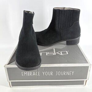 DANSKO Daisie Ankle Suede Booties Waterproof Low Block Heel Chelsea Women Sz 39